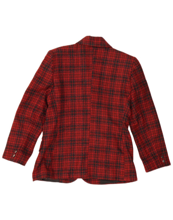 ALEXANDRA Womens 3 Button Blazer Jacket IT 46 Large Red Check Wool