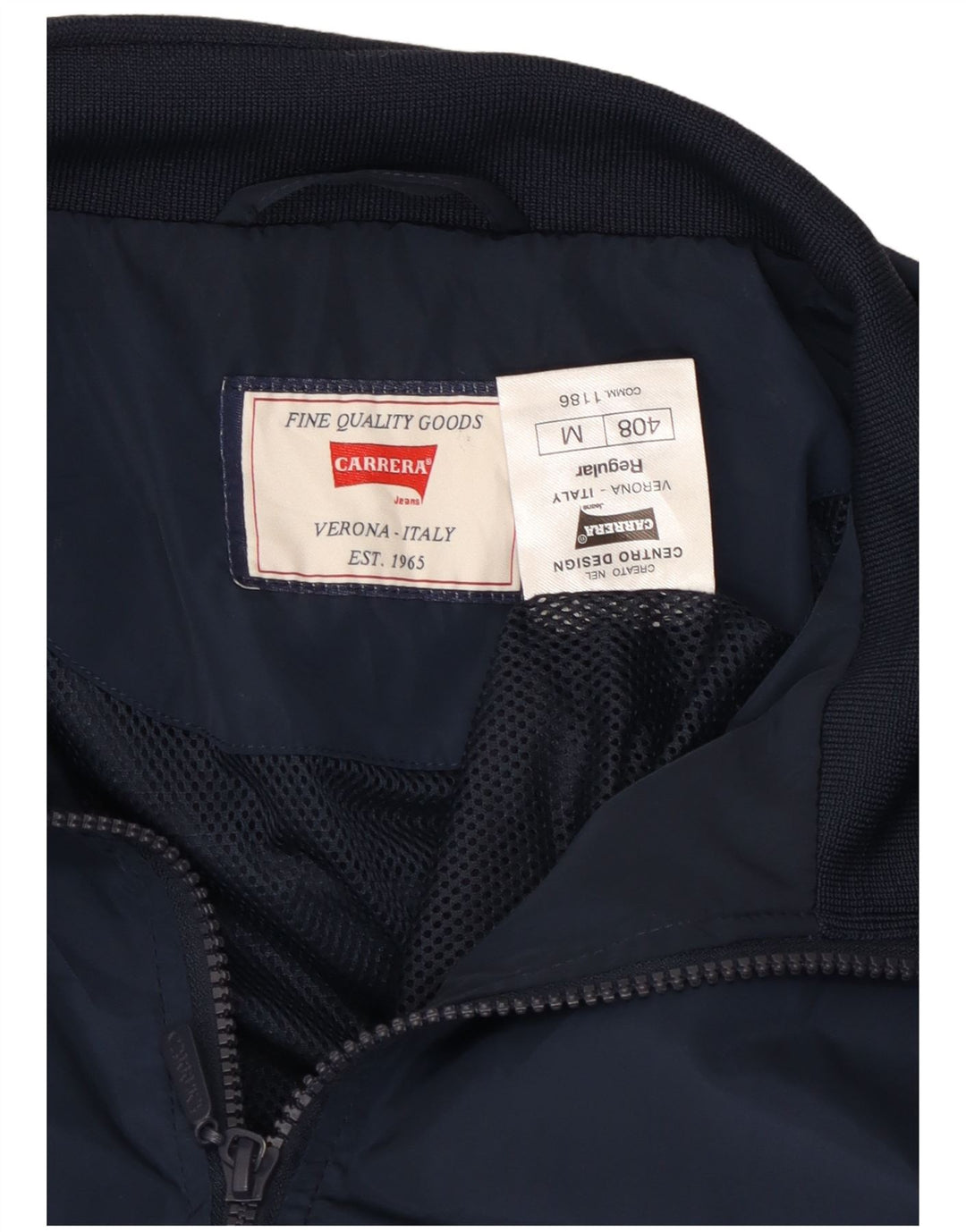 Carrera Mens Bomber Jacket UK 38 Medium Navy Blue Polyester
