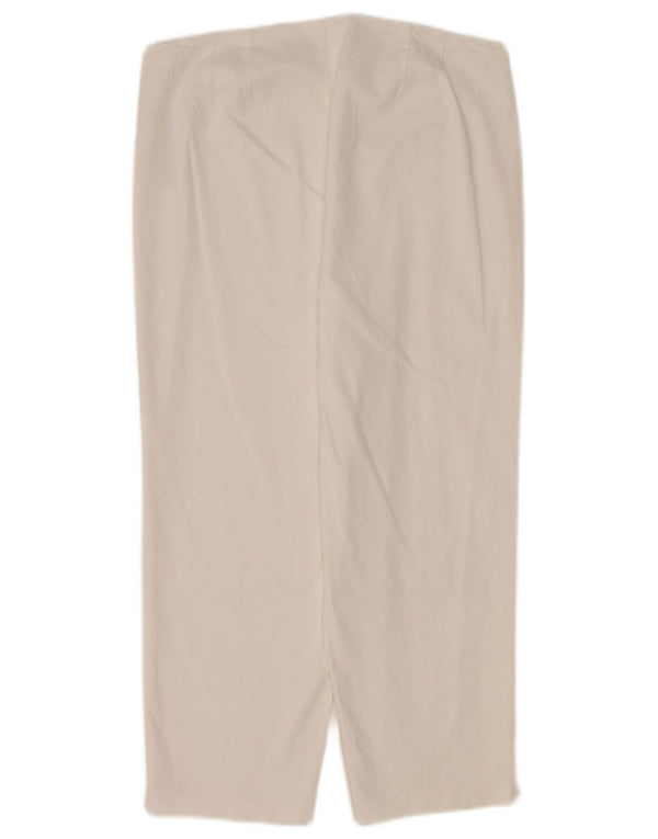 Marks & Spencer Womens Capri Trousers UK 14 Large W32 L22 White Cotton