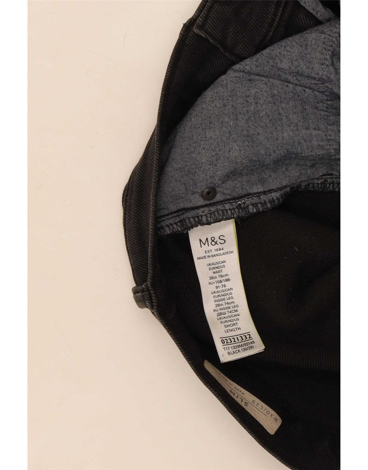 Marks & Spencer Womens Slim Jeans W30 L29 Black Cotton