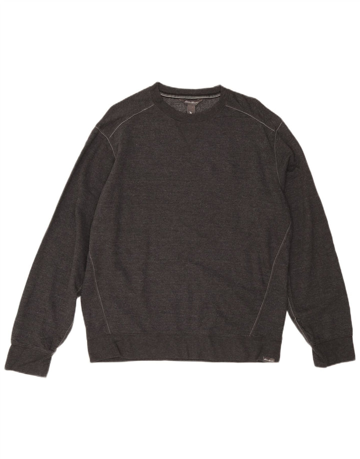 EDDIE BAUER Mens Sweatshirt Jumper Large Grey Cotton