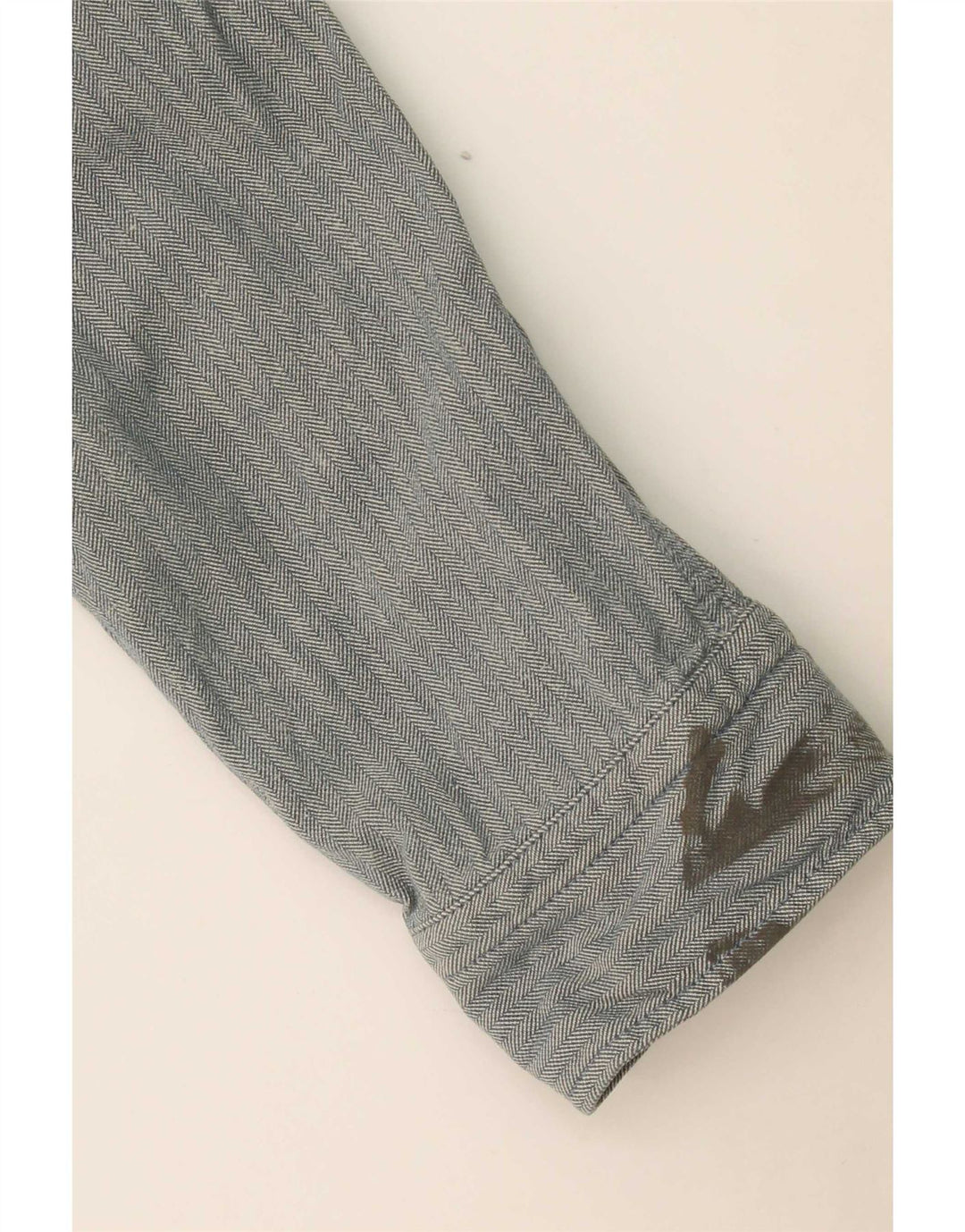 John Lewis Mens Shirt Medium Grey Herringbone Cotton