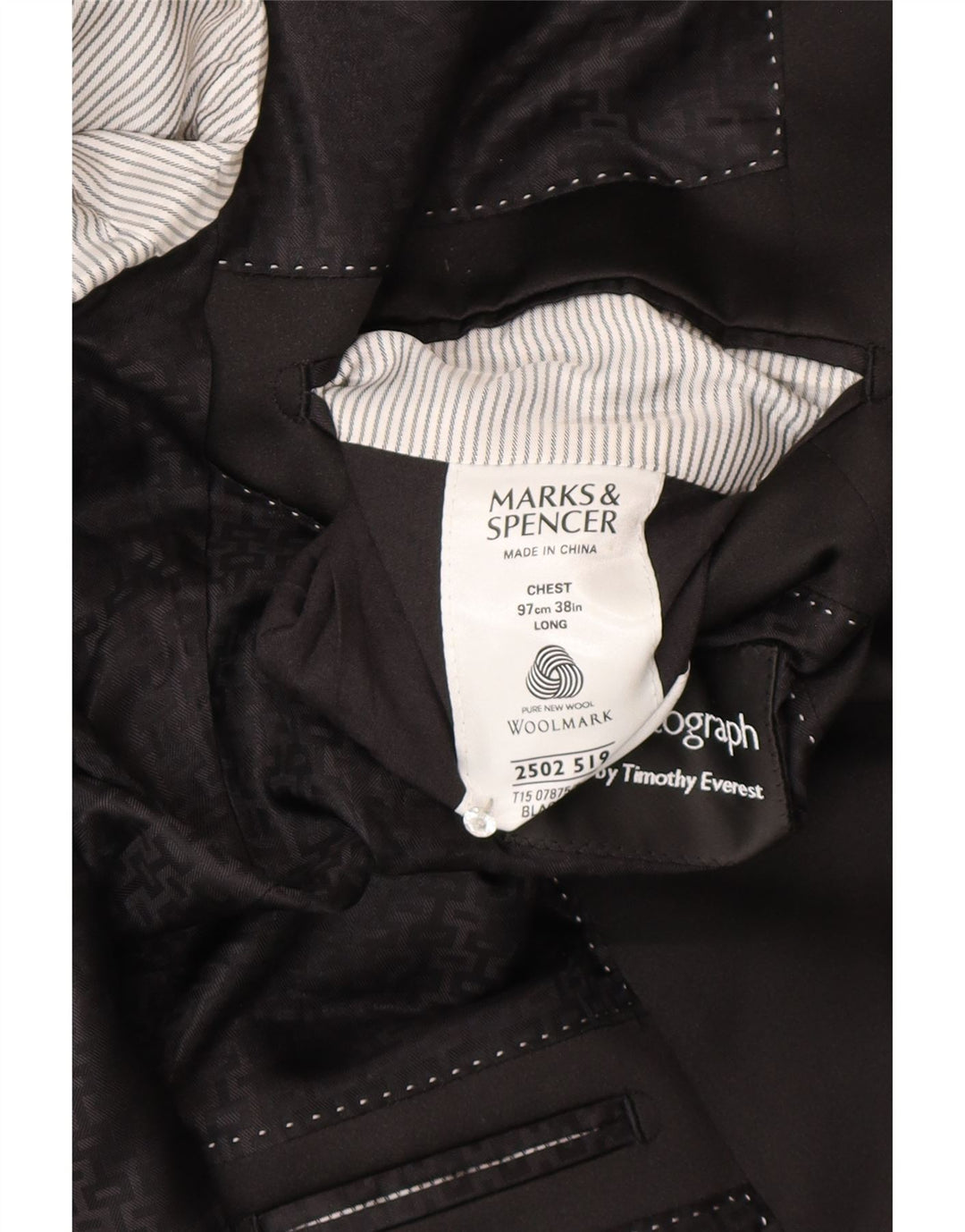 Marks & Spencer Mens Autograph Longline Blazer Jacket UK 38 Medium Black