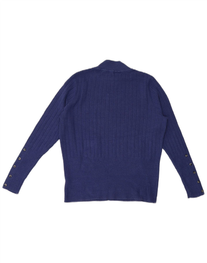 Marks & Spencer Womens Turtle Neck Jumper Sweater UK 14 Medium Blue
