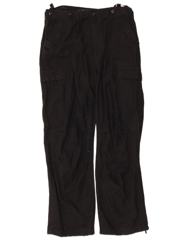 Brandit Mens Straight Cargo Trousers 3XL W40 L32 Black Cotton