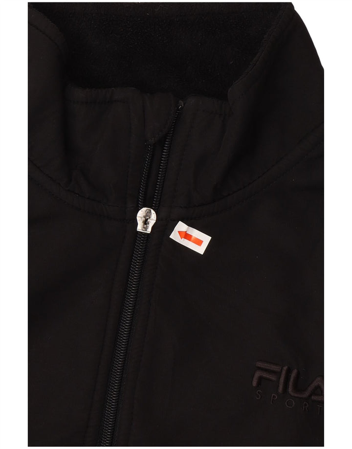 FILA Mens Fleece Jacket UK 36 Small Black Polyester
