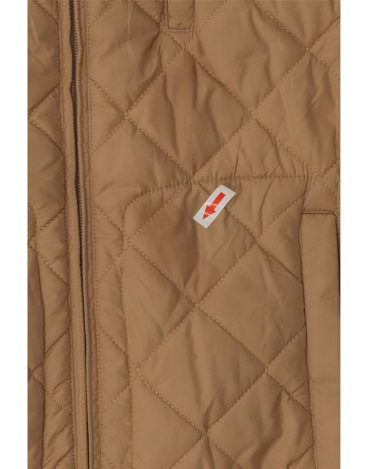 RALPH LAUREN Womens Quilted Gilet UK 14 Medium Beige Colourblock Polyester