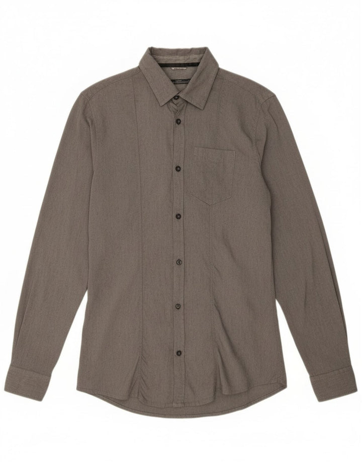 Daniele Alessandrini Mens Shirt Large Grey Viscose