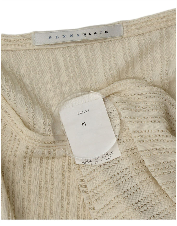 Penny Black Womens Top Long Sleeve UK 14 Medium Off White Viscose