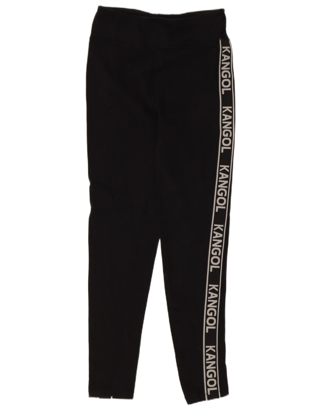 Kangol Womens Graphic Leggings UK 12 Medium Black Cotton