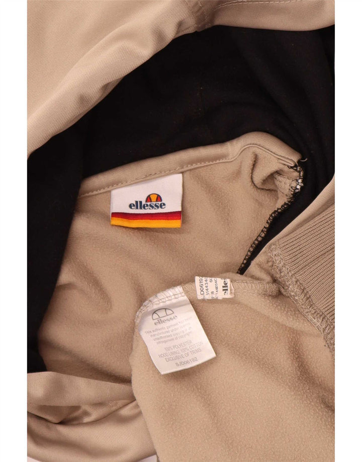 Ellesse Mens Graphic Hoodie Jumper Small Beige Colourblock Polyester