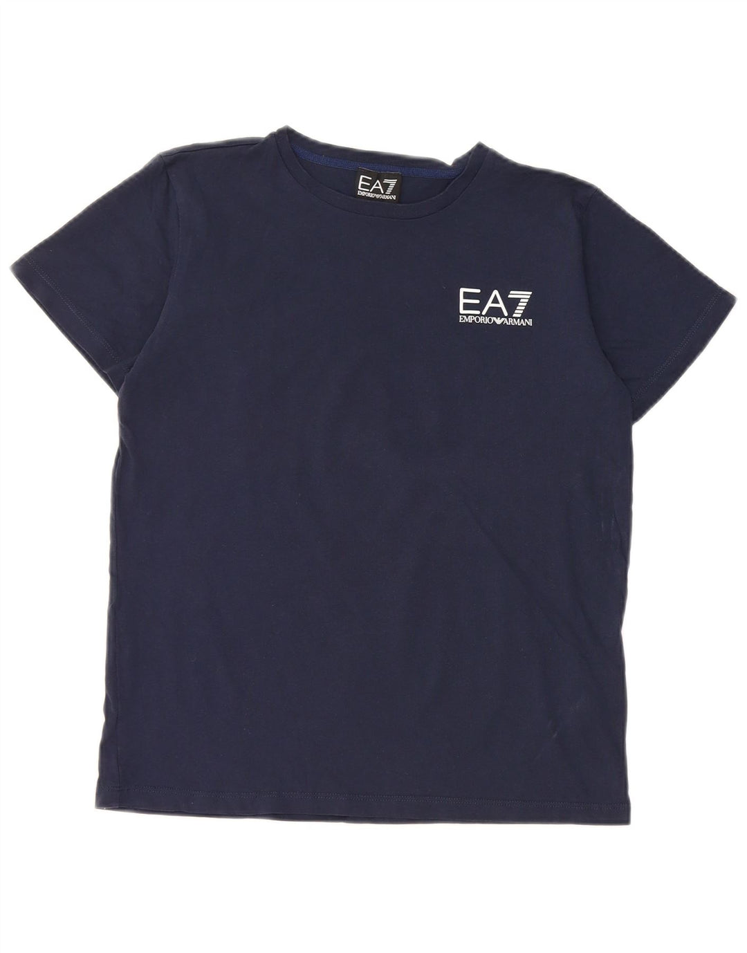 EMPORIO ARMANI Boys Graphic T-Shirt Top 13-14 Years Navy Blue Cotton
