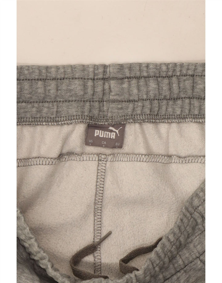 PUMA Mens Tracksuit Trousers Joggers Large Grey Flecked Cotton