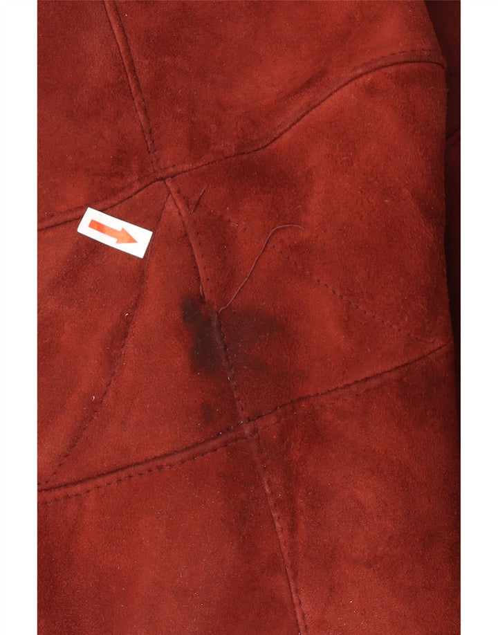 Vintage Womens Shearling Jacket IT 42 Medium Burgundy Shearling