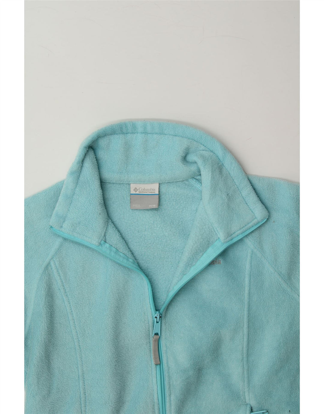 COLUMBIA Girls Fleece Jacket 14-15 Years Blue Polyester Vintage Columbia and Second-Hand Columbia from Messina Hembry 