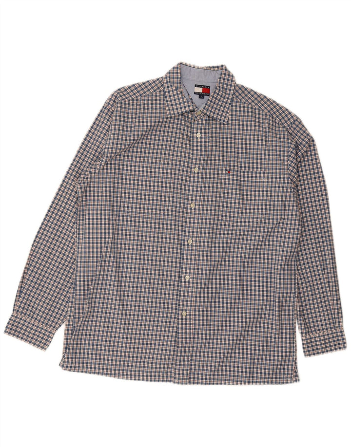 Tommy Hilfiger Mens Regular Fit Shirt Medium Blue Check