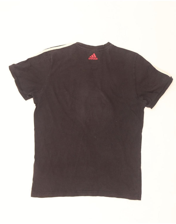 Adidas Mens Graphic T-Shirt Top Medium Black Cotton