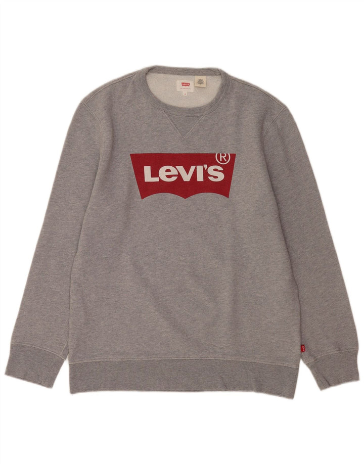 Levi's Mens Graphic Sweatshirt Jumper Medium Grey Cotton