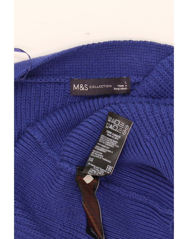 MARKS & SPENCER Womens Oversized Open Cardigan Sweater UK 16 Large Blue Vintage Marks & Spencer and Second-Hand Marks & Spencer from Messina Hembry 