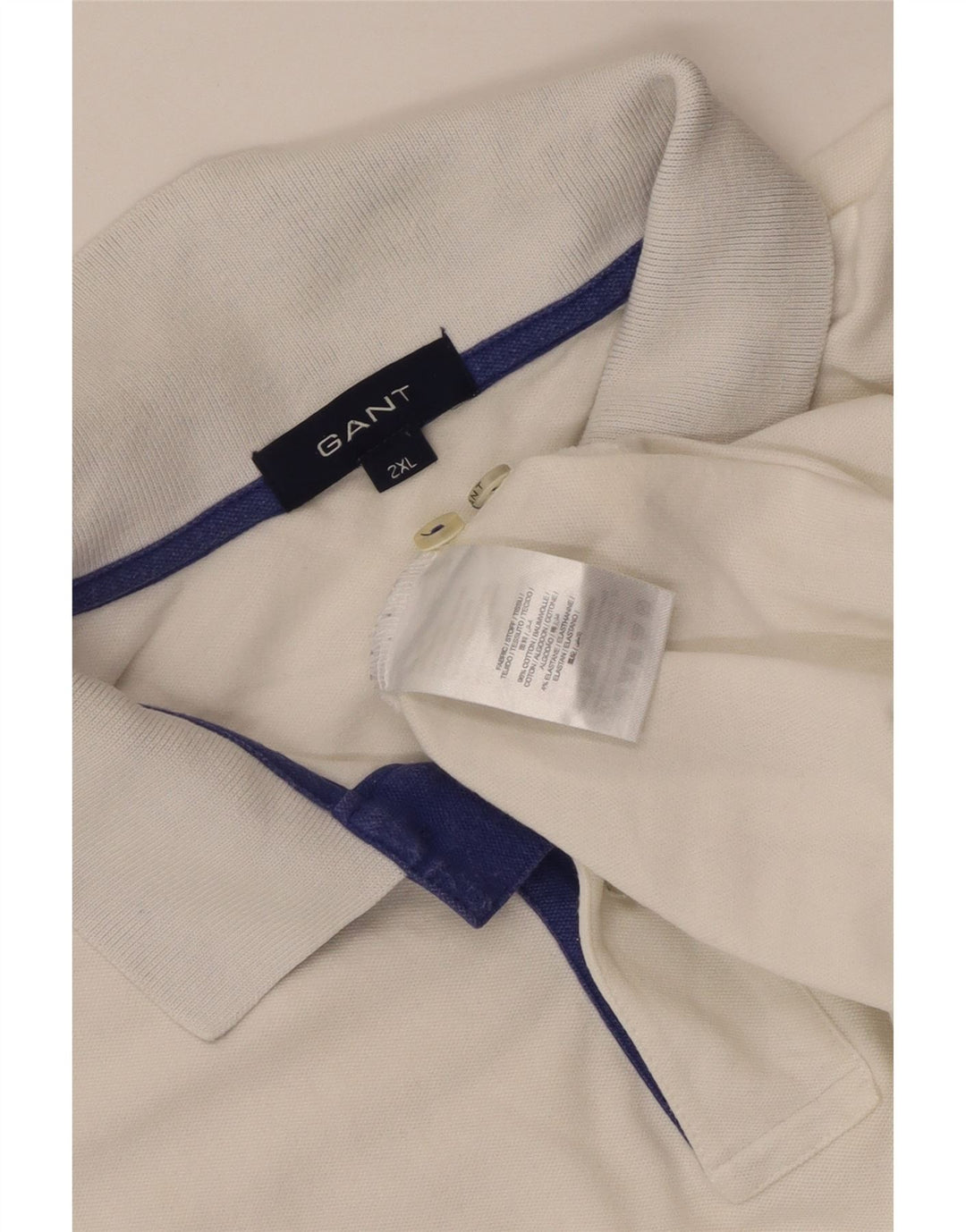 Gant Mens Polo Shirt 2XL White Cotton Classic