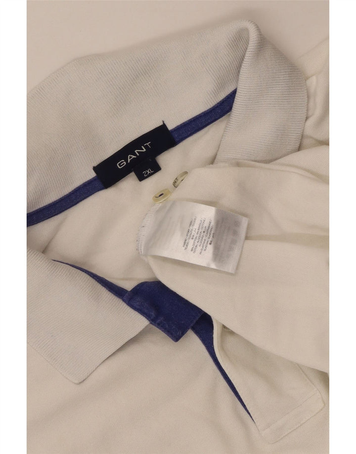 Gant Mens Polo Shirt 2XL White Cotton Classic