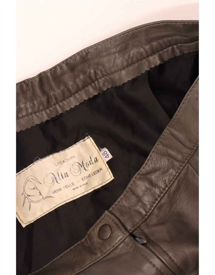 Vintage Womens Leather Skirt W30 Medium Brown