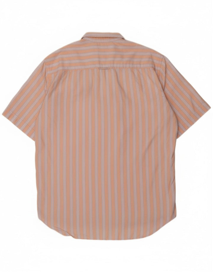 Marlboro Classics Mens Short Sleeve Shirt 3XL Pink Striped Cotton