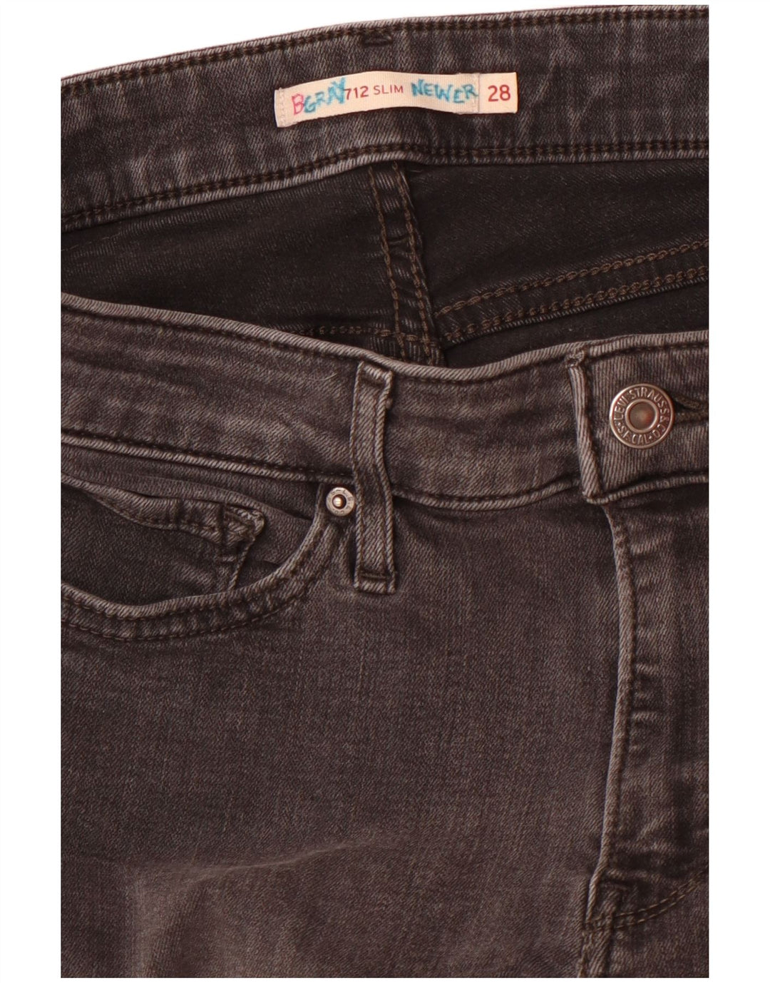 Levi's Womens 712 Slim Jeans W28 L30 Grey