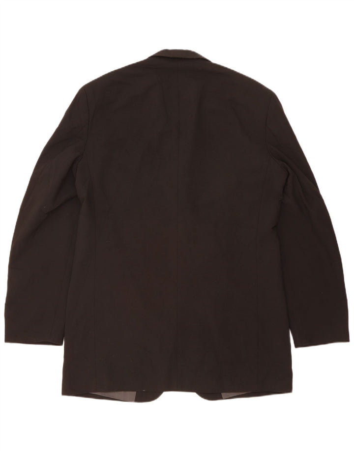 Marks & Spencer Mens 3 Button Blazer Jacket UK 40 Medium Black Polyester