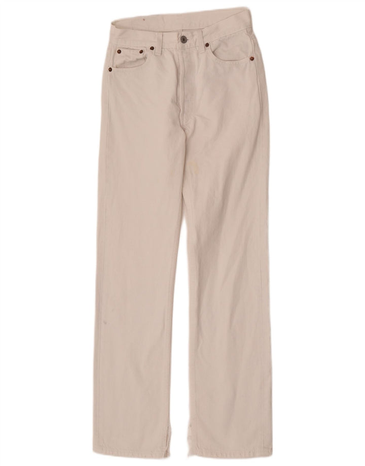 Levi's Womens 501 Straight Jeans W28 L32 White Cotton