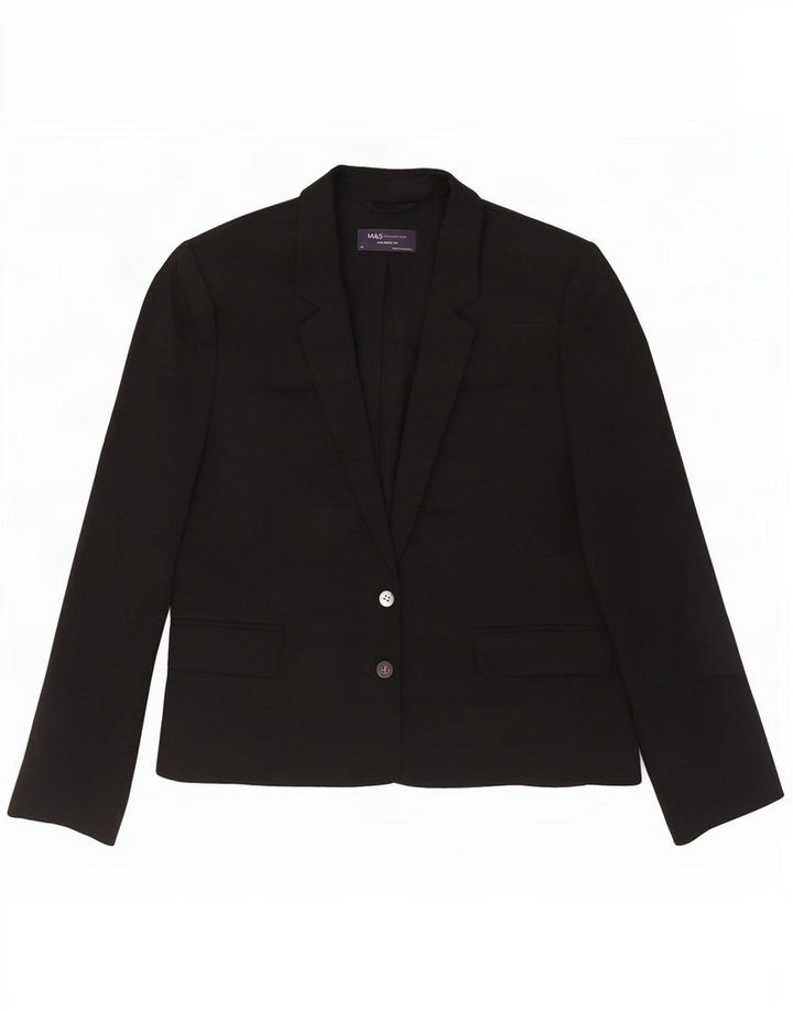 Marks & Spencer Womens Tailored Fit Blazer Jacket UK 14 Medium Black