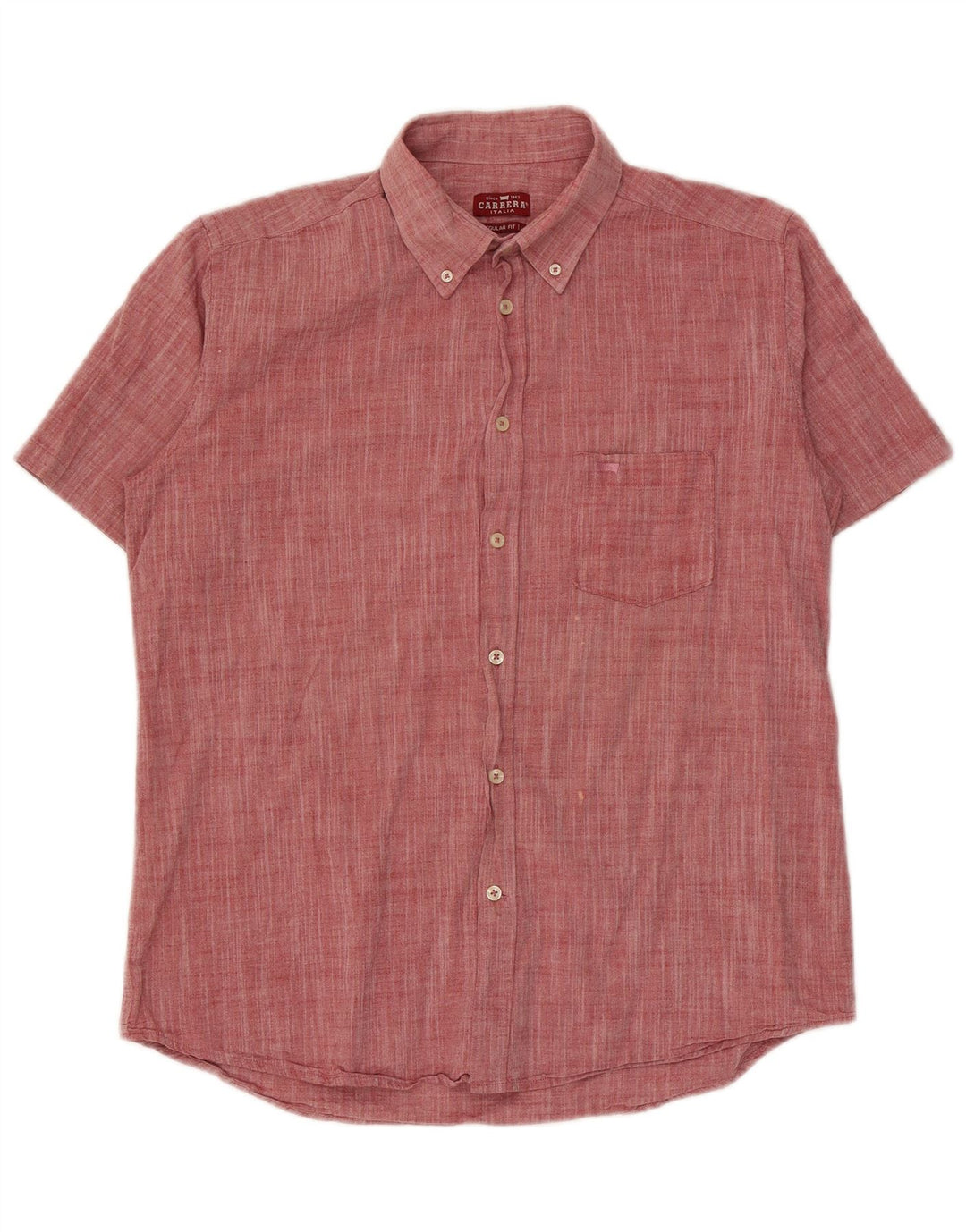Carrera Mens Short Sleeve Regular Fit Shirt Large Red