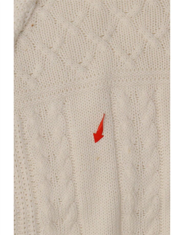 VINTAGE Womens Boat Neck Jumper Sweater UK 14 Large White