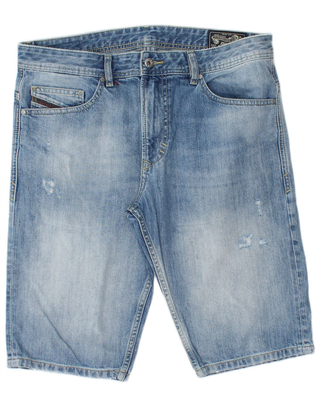 DIESEL Mens Distressed Denim Shorts W34 Large  Blue Cotton
