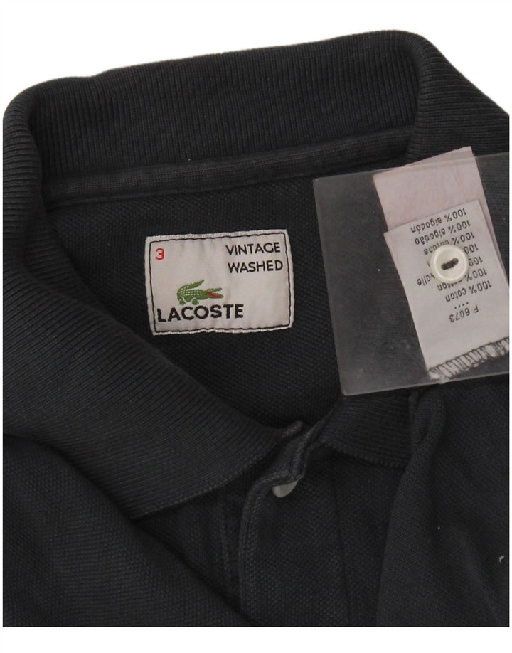 LACOSTE Mens Polo Shirt Size 3 Small Navy Blue Cotton