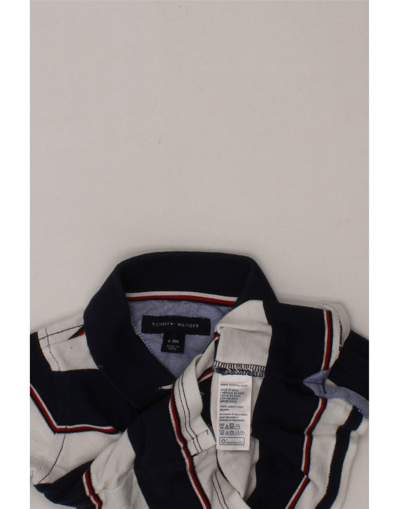 TOMMY HILFIGER Baby Boys Polo Shirt 3-6 Months Black Striped Cotton Vintage Tommy Hilfiger and Second-Hand Tommy Hilfiger from Messina Hembry 