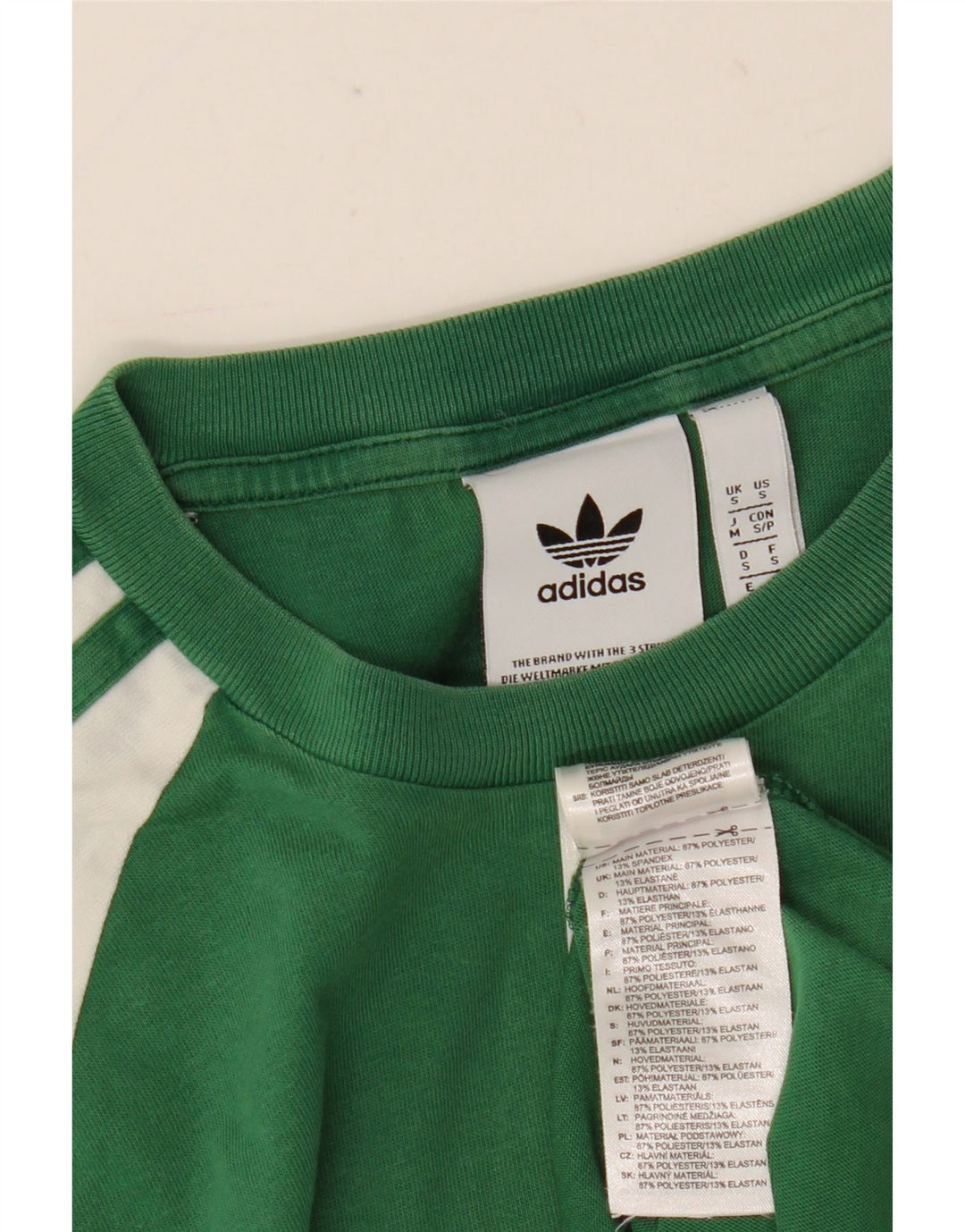 Adidas Mens T-Shirt Top Small Green Colourblock Polyester