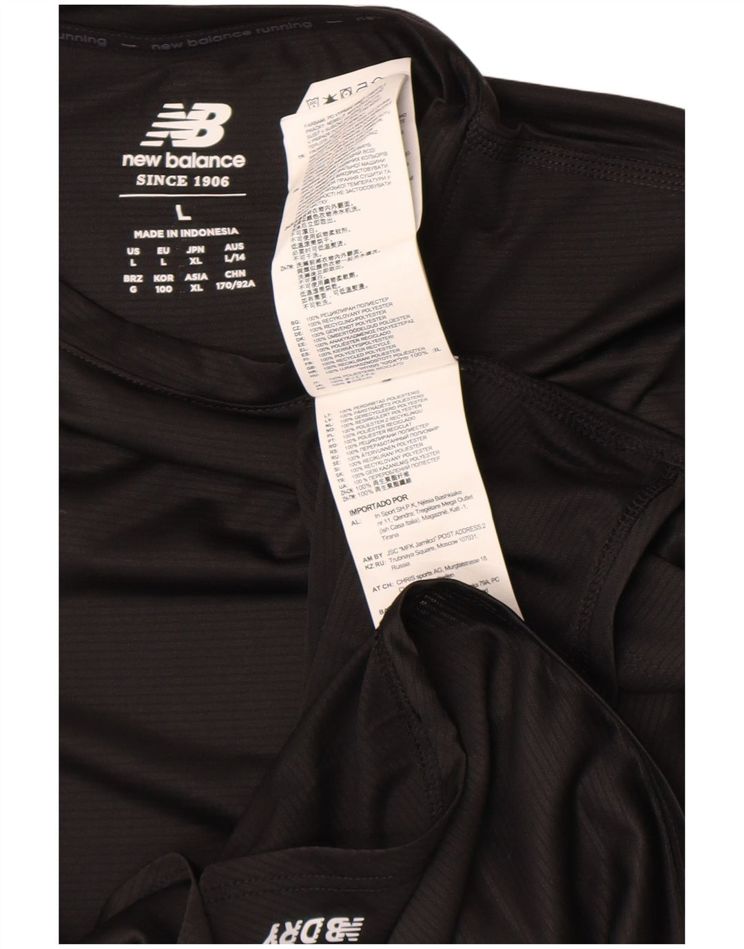 New Balance Womens Top Long Sleeve UK 16 Large Black Polyester