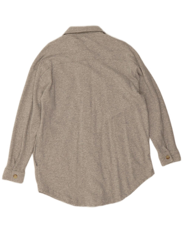 Reiss Womens Oversized Shirt Dress UK 14 Medium Grey Flecked Cotton