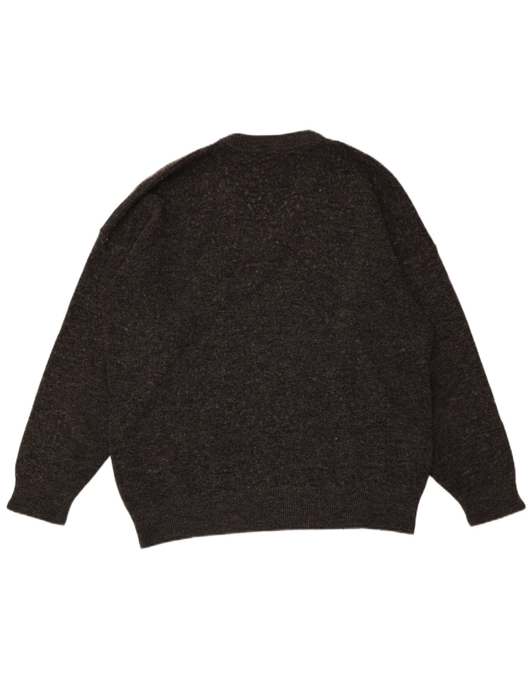 LACOSTE Mens V-Neck Jumper Sweater Size 6 XL Grey Wool