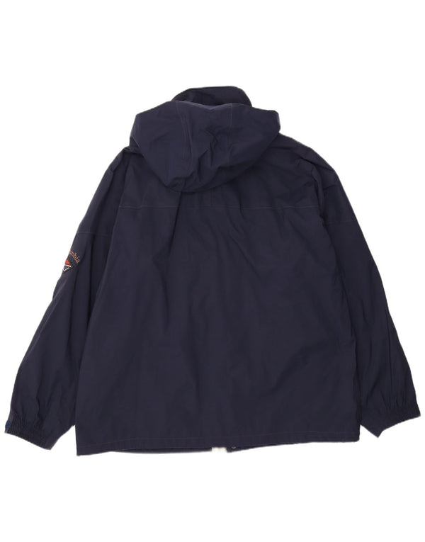Columbia Mens Hooded Oversized Windbreaker Jacket UK 42 XL Navy Blue Nylon