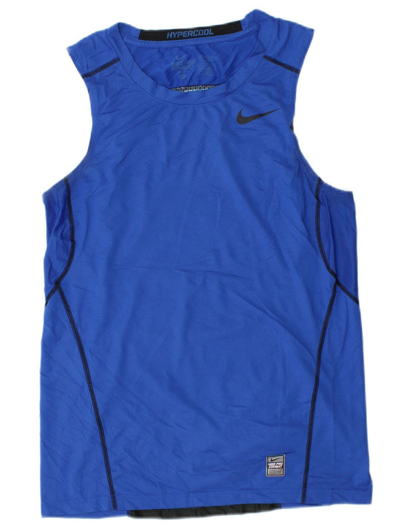 Nike Mens Graphic T-Shirt Top Medium Blue Colourblock Polyester