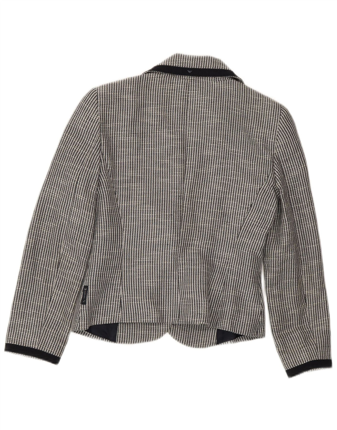 ARMANI JEANS Womens 2 Button Blazer Jacket EU 38 Medium Grey Striped