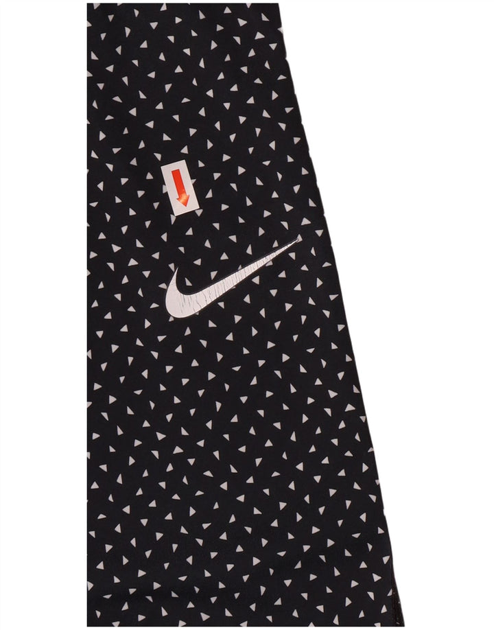 Nike Womens Dri Fit Graphic Leggings UK 14 Large Navy Blue Spotted Sports