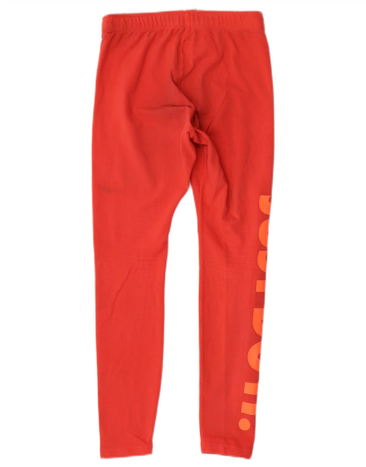 Nike Womens Graphic Leggings UK 14 Medium  Red Cotton