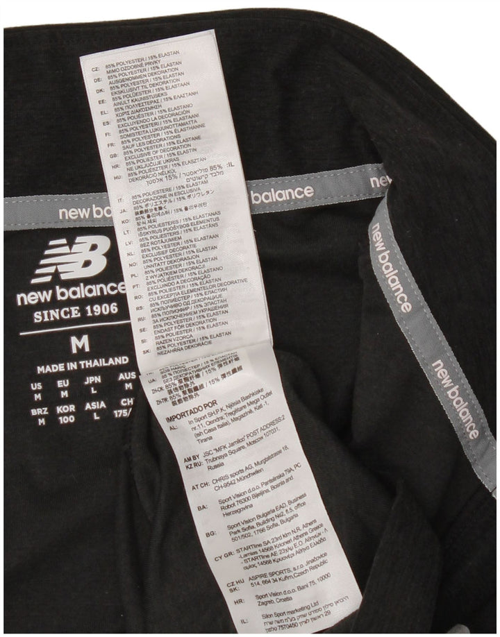 New Balance Mens Zip Neck Pullover Tracksuit Top Medium Black Flecked