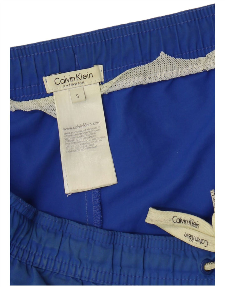 Calvin Klein Mens Graphic Swimming Shorts Small  Blue Polyester