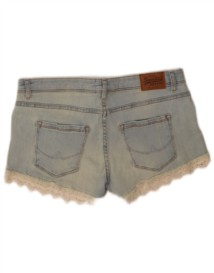 Superdry Womens Denim Shorts W28 Medium Blue Cotton