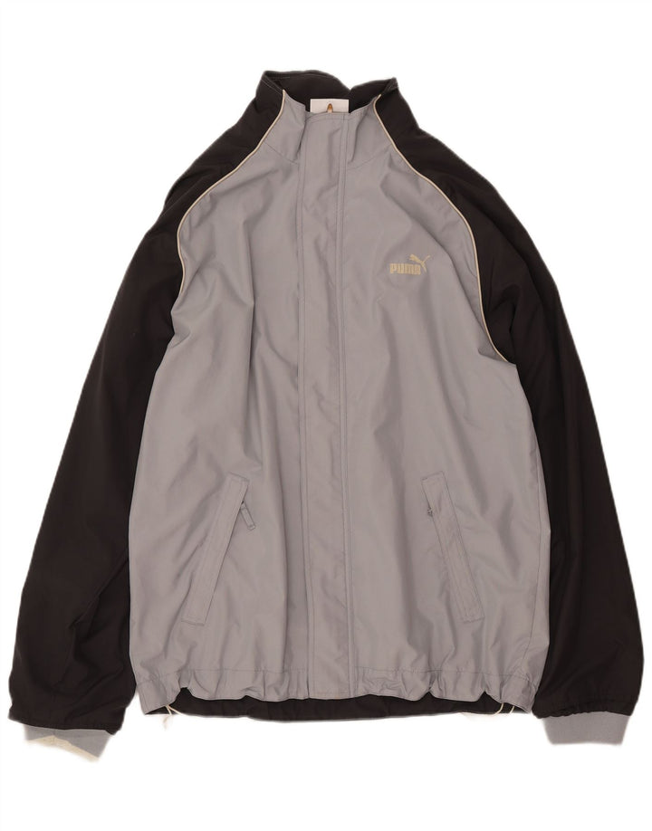 PUMA Mens Tracksuit Top Jacket Large Grey Colourblock