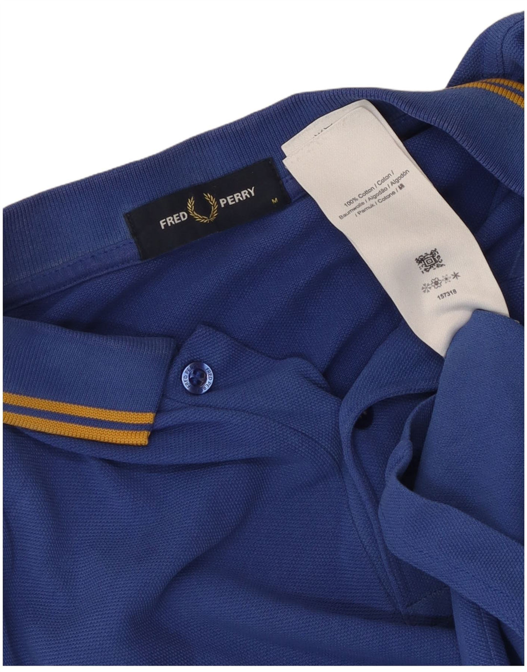 Fred Perry Mens Polo Shirt Medium Blue Cotton